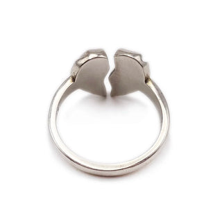 Broken Heart Ring Real Genuine 925 Sterling Silver Fine Jewelry for Men and Women Open Adjustable