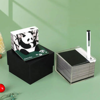 3D Notepad 2024 Calendar Memo Pad Block Sticky Notes Panda Note Paper Stationery Accessories Novelty Gifts With Pen Holder