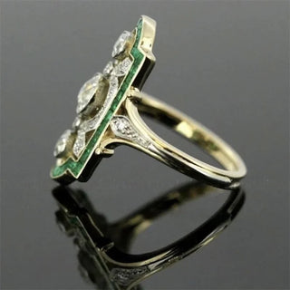 Dazzling Rings for Women Gold Color Square Round Green White Stones Rings Wedding Engagement Party Bridal Ring Jewelry