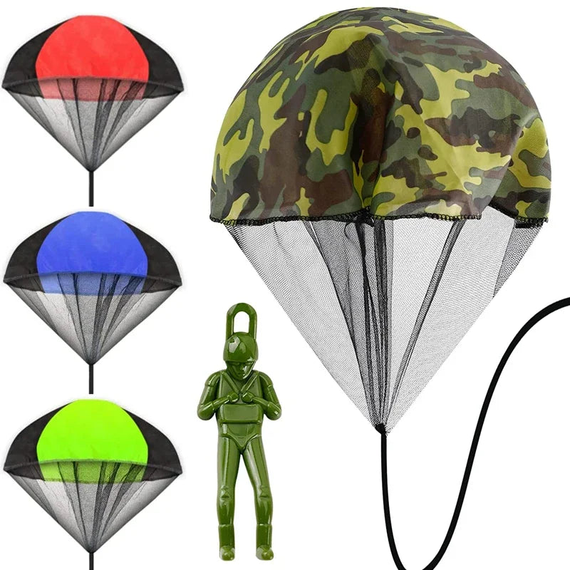 Hand Throwing Parachute Flying Toys with Mini Soldier for Children Outdoor Games Sports Entertainment Sensory Play Toys Gift