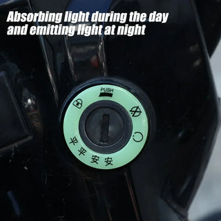 Car Luminous Ignition Key Ring Stickers Keyhole Glowing Ring 3D Decals Electric Door Ring Decoration with Fluorescent Accessorie