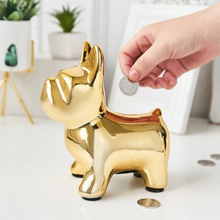 Fashion Bulldog Gold Plating Crafts Sculpture Creative Gifts Modern Simple Home Decoration Statue Coin Piggy Bank Ornaments