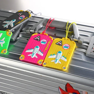 New PVC Luggage Tags Travel Accessories Silicone Suitcase Tags Fashion Style Silicon Portable Travel Label ID Address Holder