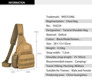 Chest Bag Tactical Shoulder Bag Men Outdoor Sling Multicam Camouflage Camping Travel Hiking Hunting Military Crossbody Bag Y6322