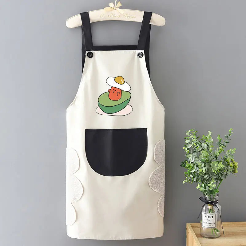 Kitchen Aprons for Woman Men Chef Work Apron for Grill Restaurant Bar Shop Cafes Beauty Nails Studios Uniform Avocado Lemon