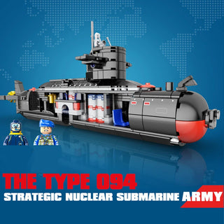 Military The Type 094 Strategic Nuclear Submarine Building Blocks Kit Classic Naval Vessels Ship War Boat Bricks Model Kids Toys