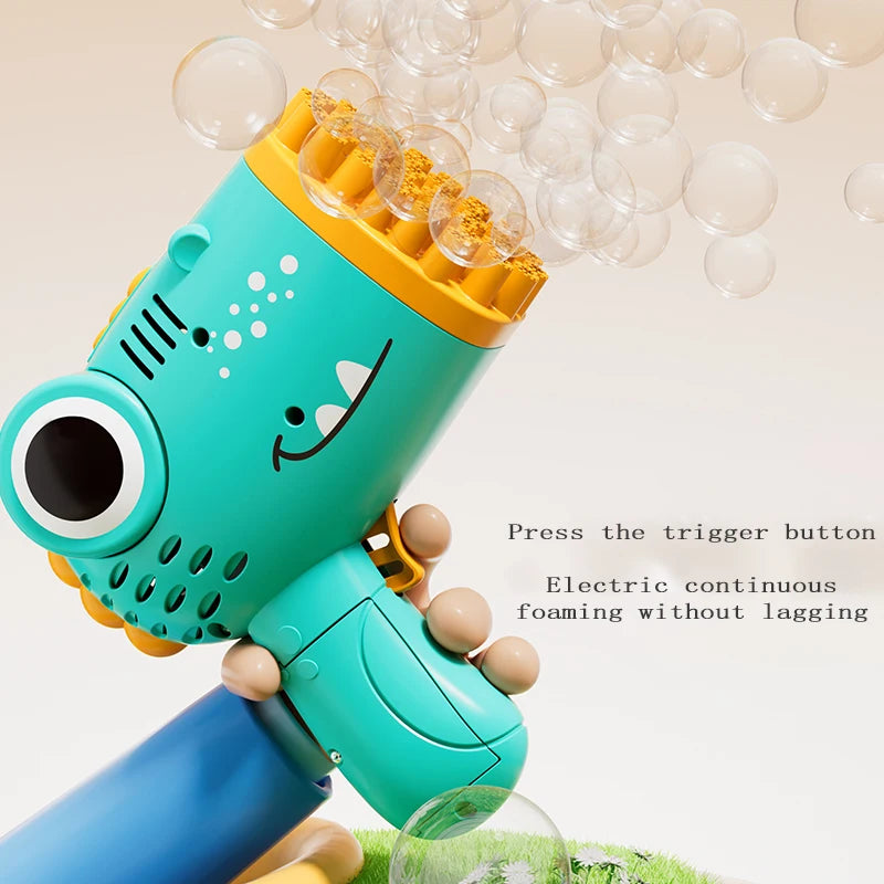 40 hole Dinosaur Bubble Gun Handheld fuly Automatic Bubble Machine children