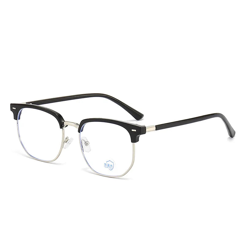 XJiea 2024 Photochromic Anti-blue Light Glasses Men Fashion Rectangle Semi Rimless Eyewear For Women Office Computer Goggle