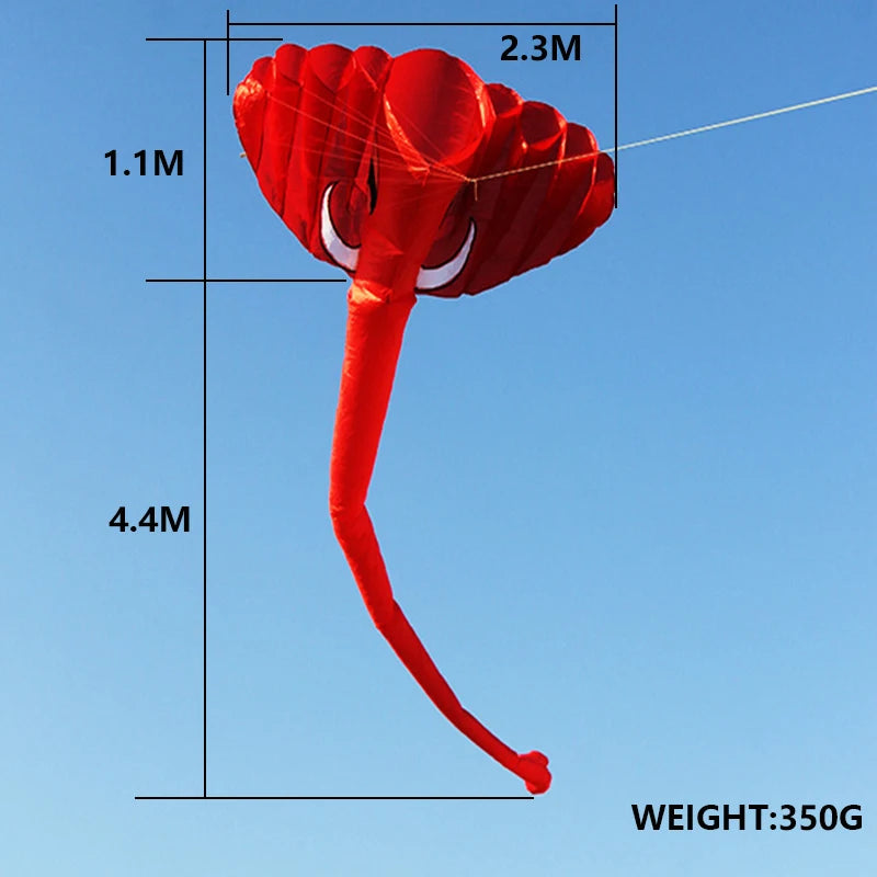 5.2M Soft Elephant Kite Inflatable 9-hole Nylon Kite Outdoor Easy To Fly and Tear Resistant Professional Kites Cometa Gigante