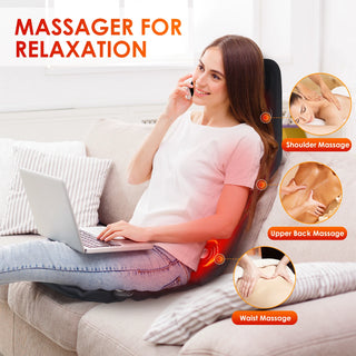 Heating Full Body Massager Cushion Shiatsu Electric Back and Neck Masssage Shoulder Waist Pain Relief Car Chair Office Seat Pad