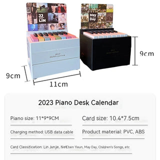Piano Calendar Simplified Score Card Weekly Calendar Playable Piano Decorations Birthday Gift Toys