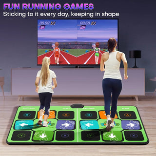 Dance Mat Game for TV/PC Family Sports Video Game Anti-slip Music Fitness Carpet Wireless Double Controller Folding Dancing Pad