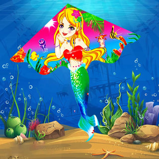 Outdoor Fun Sports New Mermaid Kite For Beginner Delta Kites For Kids And Adults  Come With String And Handle Easy To Fly
