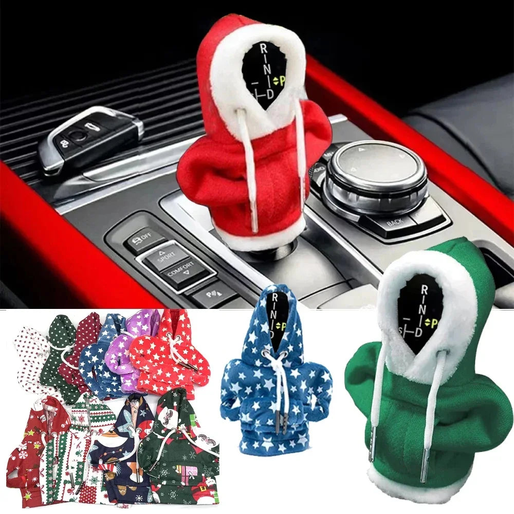 Colorful Style Night Glowing Hoodie Car Gear Shift Cover Fashion Gearshift Hoodie Car Gear Shift Knob Cover Manual Gear Cover