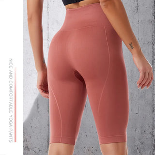 Bymermaids Fitness Yoga Shorts High Waist Seamless Running Sports Shorts Sexy Peach Butt Push Up Leggings Women