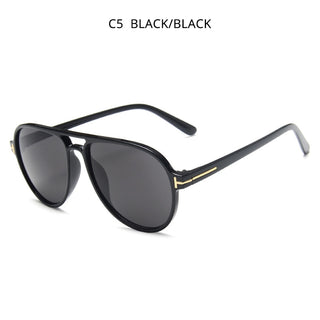 HOOBAN Vintage Pilot Style Sunglasses Men Stylish Brand Design Driving Sun Glasses Male Retro Big Frame Shade Eyeglasses