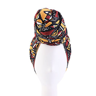 African Printed Turban Big Flower Ankara Dashiki Women Party Wedding Headwear Bandana Muslim Hijab Long Turban Hair Accessories