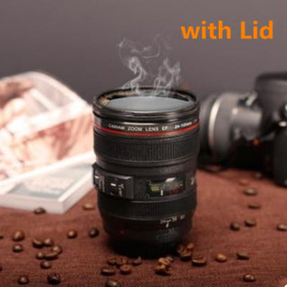 New Caniam SLR Camera Lens 24-105mm 1:1 Scale Plastic Coffee Tea MUG 400ML Creative Cups And Mugs With Lid