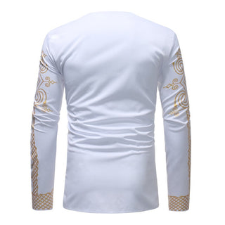 Dashiki Men African Clothes Hipster Slim Fit Long Sleeve V Neck Tee Shirt Homme Hip Hop Streetwear Casual Men Africa Clothing