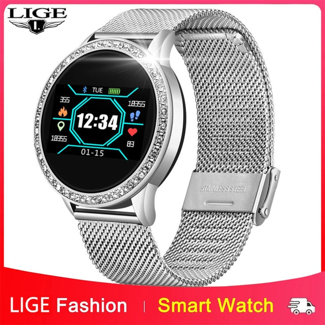 LIGE New Color Screen Smart Watch Women men Full Touch Fitness Tracker Blood Pressure Smart Clock Women Smarmartwatch for Xiaomi