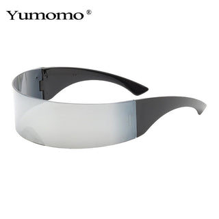 Fashion Siamese Futuristic Wrap Around Costume Sunglasses Luxury Brand Designer Mask Novelty Glasses Purple Blue Goggle