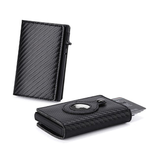 Top Carbon Fiber For Apple Airtag Wallet Men Business ID Credit Card Holder Rfid Slim Anti Protect