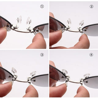 Round Clip-Nose Sunglasses Rimless Punk Clip On Sunglasses Women Men Driving Sunglasses Frameless Coating Eyeglasses UV400