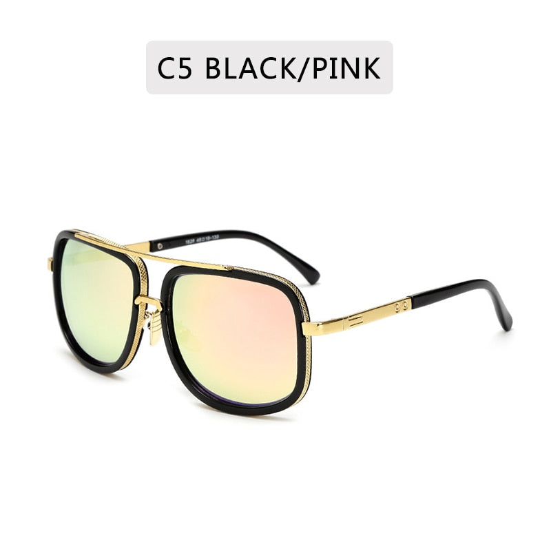 Big Frame Sunglasses Men Square Metal Sun Glasses Women Retro Sun Glasses Vintage High Quality Gafas Oculos De Sol