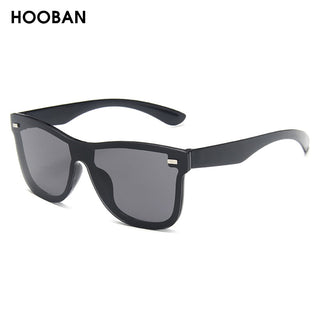 HOOBAN Fashion Rimless Sunglasses Men Vintage Square One-piece Lens Sun Glasses Stylish Brand Woman Sunglass Oculos De Sol