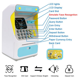 Electronic Piggy Bank Auto Scroll Paper Banknote Money Boxes ATM Machine Cash Box