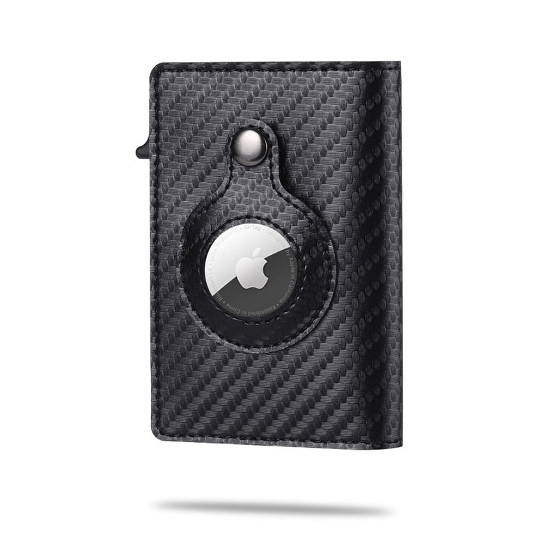 Top Carbon Fiber For Apple Airtag Wallet Men Business ID Credit Card Holder Rfid Slim Anti Protect