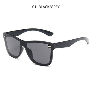 HOOBAN Fashion Rimless Sunglasses Men Vintage Square One-piece Lens Sun Glasses Stylish Brand Woman Sunglass Oculos De Sol