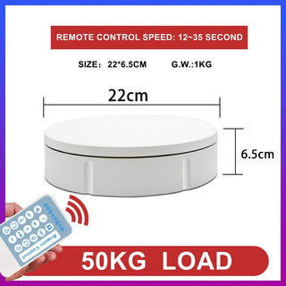 Electric Rotating Turntable With Remote Control 50~100KG Load 22CM/30CM Round Display Stand Studio Shooting Photo Base