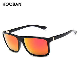 HOOBAN Fashion Square Men Sunglasses Classic Rectangle Big Male Sun Glasses Vintage Mirror Driving Sunglass UV400