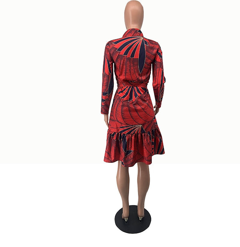 Women African Ankara Print Mini Dress Traditional Clothing Casual Party Evening African Dresses for Women African Clothes XXL