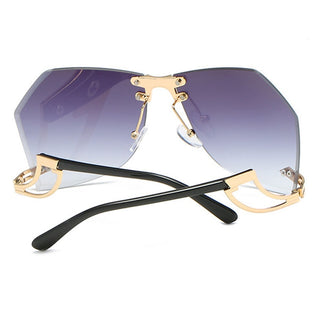 Irregular Rimless Sunglasses Women Brand Designer Alloy Frame Oversize Gradient Sun Glasses Fashion Female Clear Shades