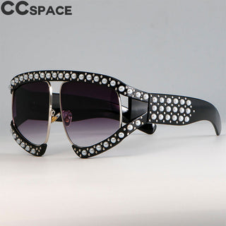 Goggles Sunglasses Women Luxury Shades Pearl Glasses Frame Red Mirror Glasses Oversized UV400 Brand Glasses Female