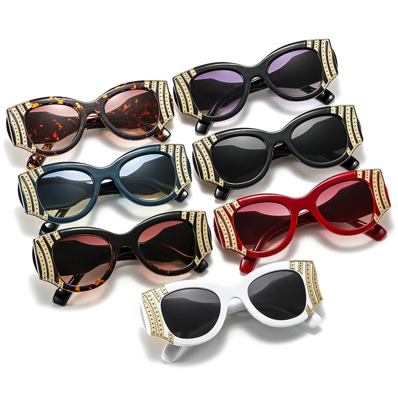 New Vintage Square Sunglasses Women Fashion Shades Men Brand Design Luxury Sun Glasses UV400 Oversized Male Female Eyewear Metal