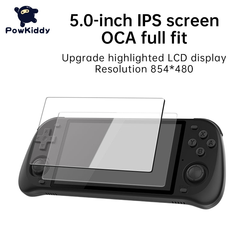 RGB10 Max 2 Pure Black White Handheld Game Console RK3326 5.0-Inch IPS Screen / Wifi