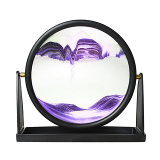 10 Inch Moving Sand Art Picture Flowing Sand Painting Round Glass 3D Deep Sea Sandscape In Motion Display Craft Hourglass