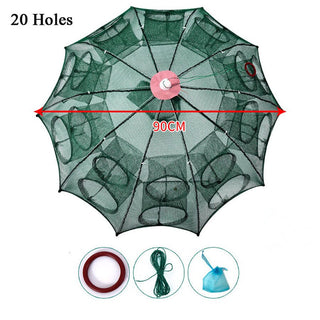 Portable Automatic Folding Umbrella Trap Type Fishing Net Shrimp Cage Crab Fish Trap Cast Net 6/8/10/16/20 Holes