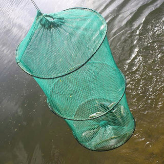 Folding Round Nylon Mesh Metal Frame Crab Fishing Net Fish