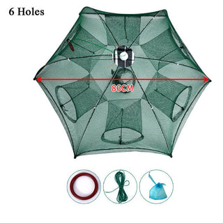 Portable Automatic Folding Umbrella Trap Type Fishing Net Shrimp Cage Crab Fish Trap Cast Net 6/8/10/16/20 Holes