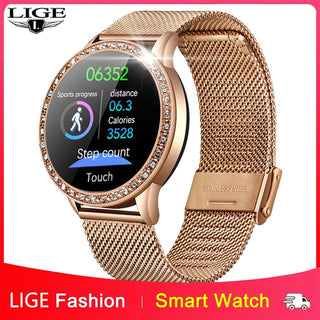 LIGE New Color Screen Smart Watch Women men Full Touch Fitness Tracker Blood Pressure Smart Clock Women Smarmartwatch for Xiaomi