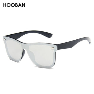 HOOBAN Fashion Rimless Sunglasses Men Vintage Square One-piece Lens Sun Glasses Stylish Brand Woman Sunglass Oculos De Sol