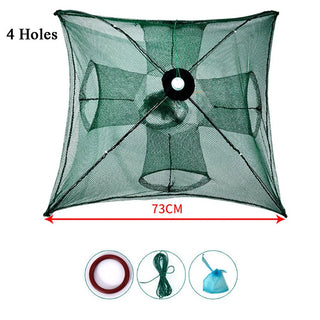 Portable Automatic Folding Umbrella Trap Type Fishing Net Shrimp Cage Crab Fish Trap Cast Net 6/8/10/16/20 Holes