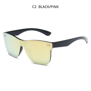 HOOBAN Fashion Rimless Sunglasses Men Vintage Square One-piece Lens Sun Glasses Stylish Brand Woman Sunglass Oculos De Sol