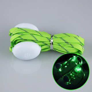 1Pair LED Sport Shoe Laces Luminous Shoelaces Glow Shoe Strings Round Flash Light Shoelaces Batteries