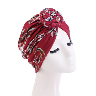 Women Braided Top Knot Turban Scarf Arab Wrap HeadScarf Ready to Wear Hijab Stretchy Muslim Headdress Chemo Cap Bandanas