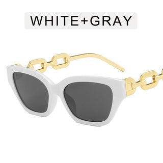 Vintage Cat Eye Sunglasses Women Trend New Fashion Small Metal Chain Sunglasses Elegant Eyeglasses Fashion Black Shades